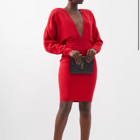 Saint Laurent Monogram YSL-Plaque Quilted Leather Envelope Leather Clutch Pouch - Picture 4 of 12